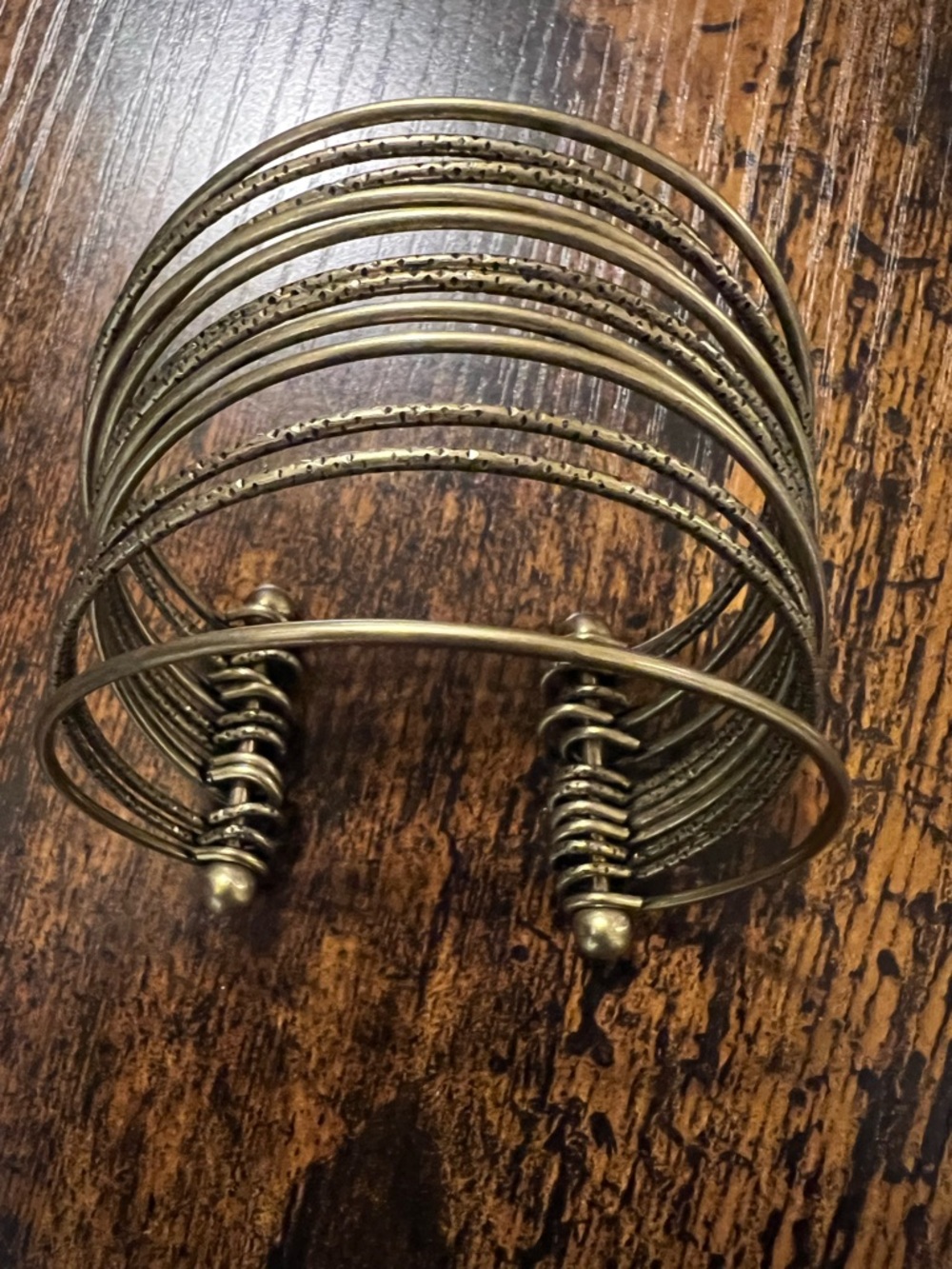 Stacked Gold-Tone Multi-Band Cuff Bracelet